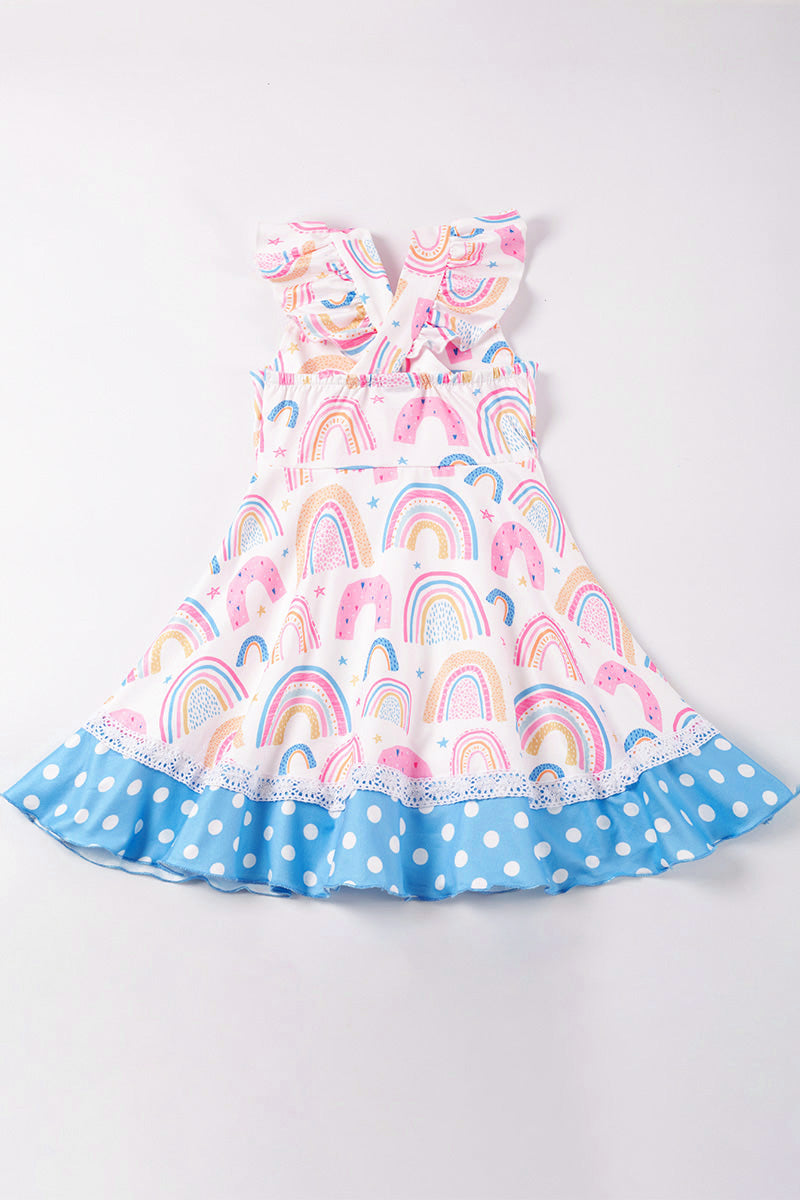 Rainbow Print Twirl Dress