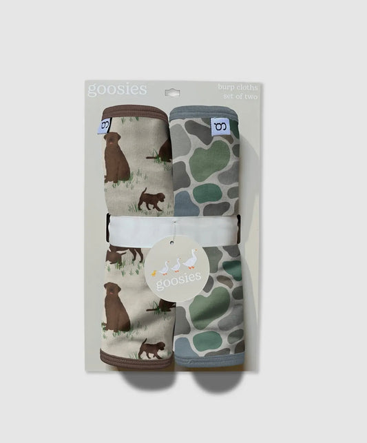 Dog and Camo Burp Cloth Set