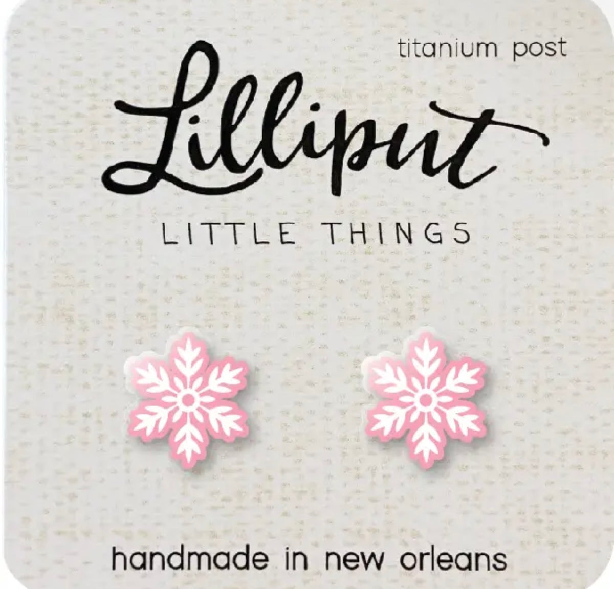 Pink Snowflake Earrings