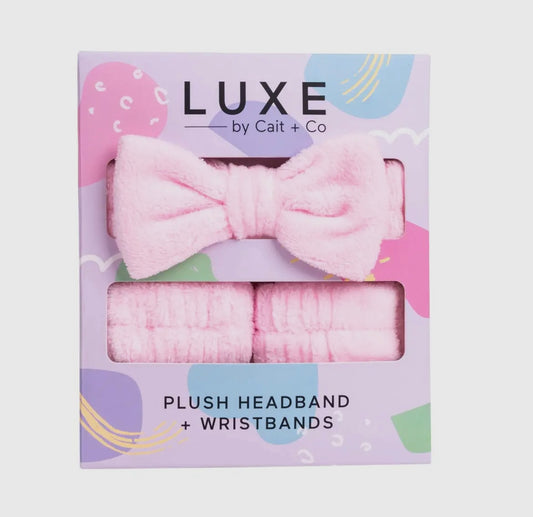 Luxe Headband and Wristband set- pink