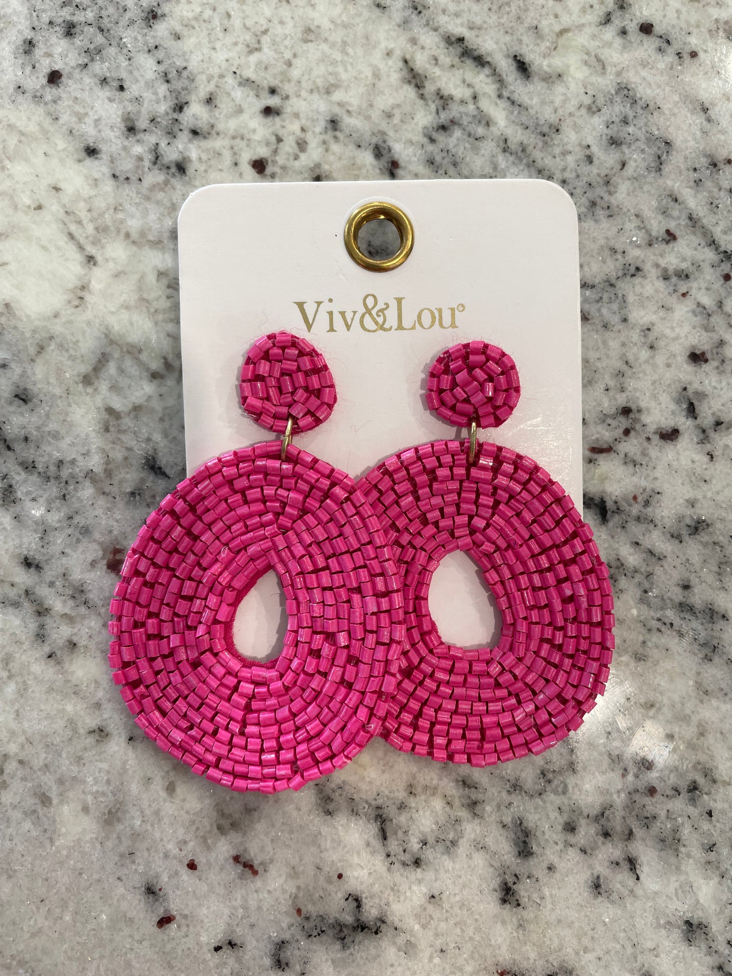 Pink Beaded Earrings