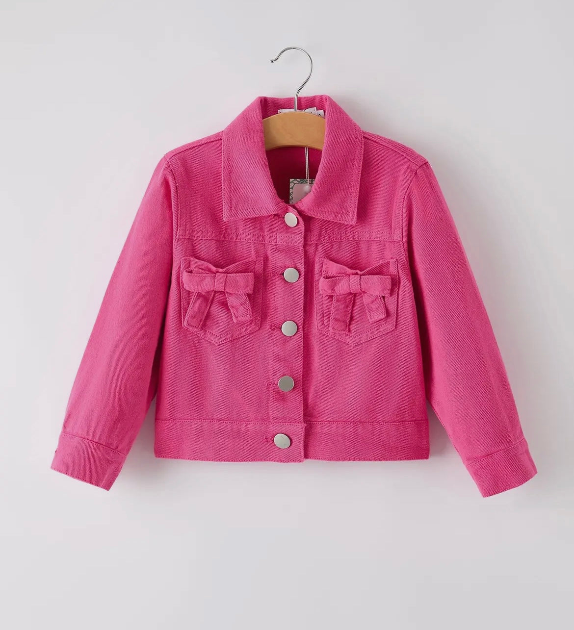 Hot Pink Denim Bow Jacket