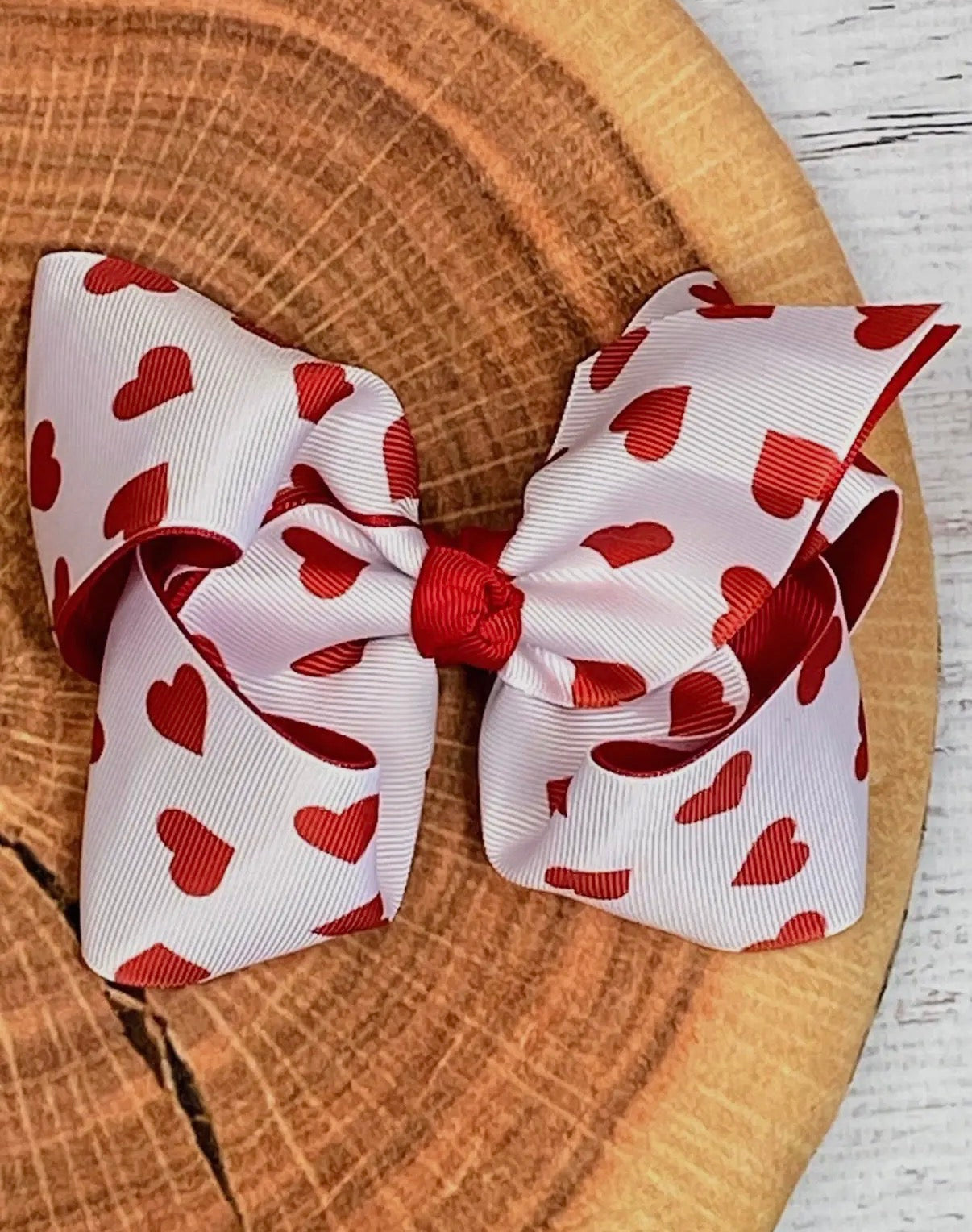Heart Print 2 Layer Bow