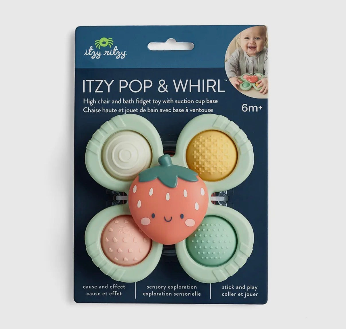 Pop and Whirl Bath and Travel Toy- Strawberry