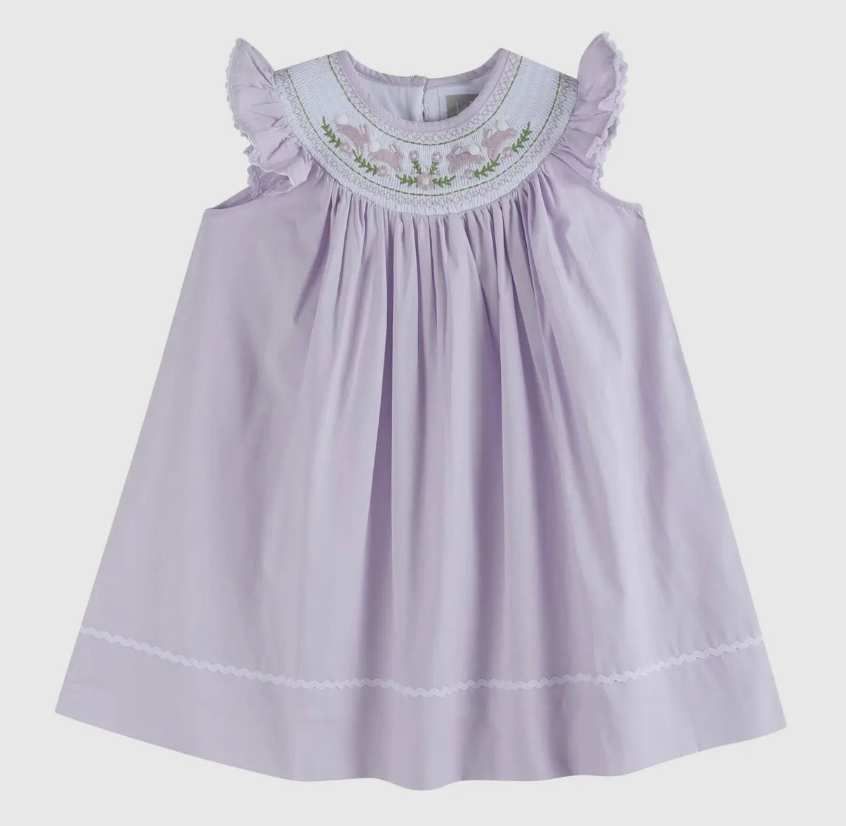 Lavender Bunny Smocked Dress