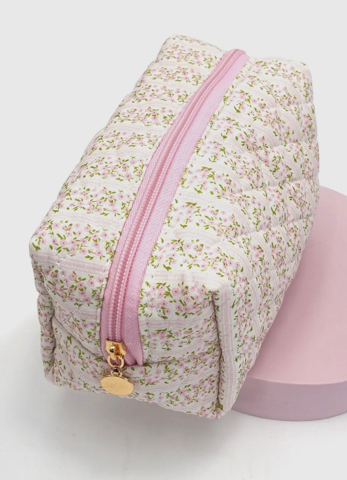 Floral Quilted cosmetic Bag