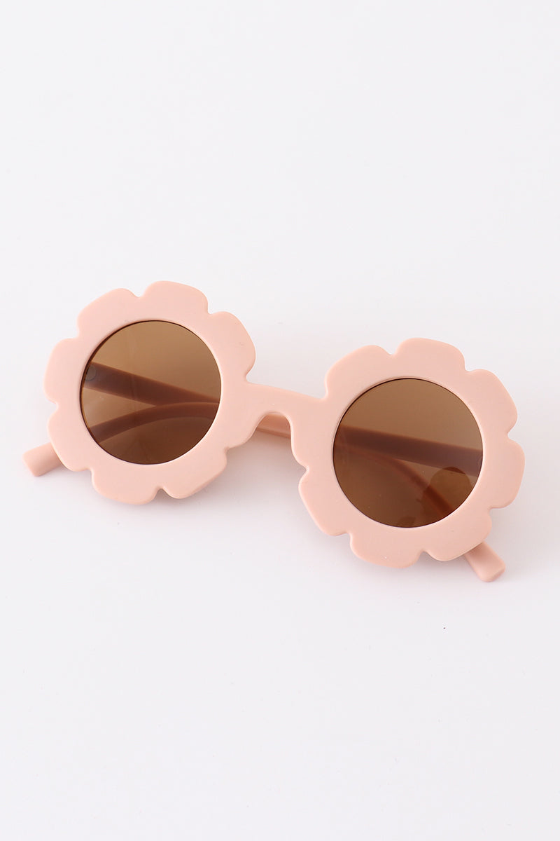 Round Flower Sunglasses- Pink