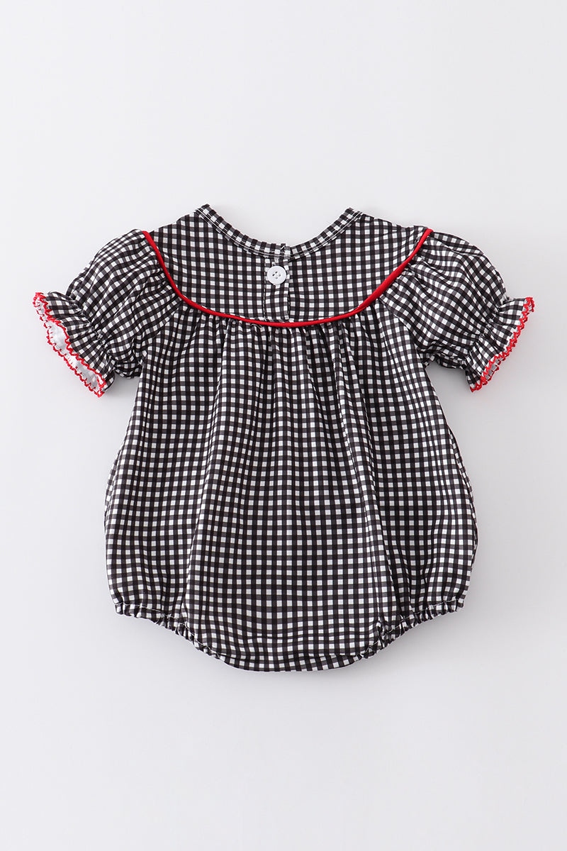 Black georgia embroidery gingham girl bubble