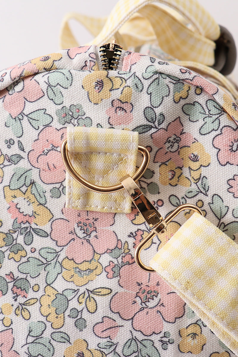 Yellow floral travel bag