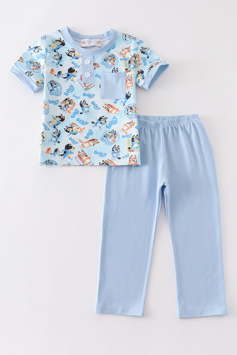 Blue character boy pants set