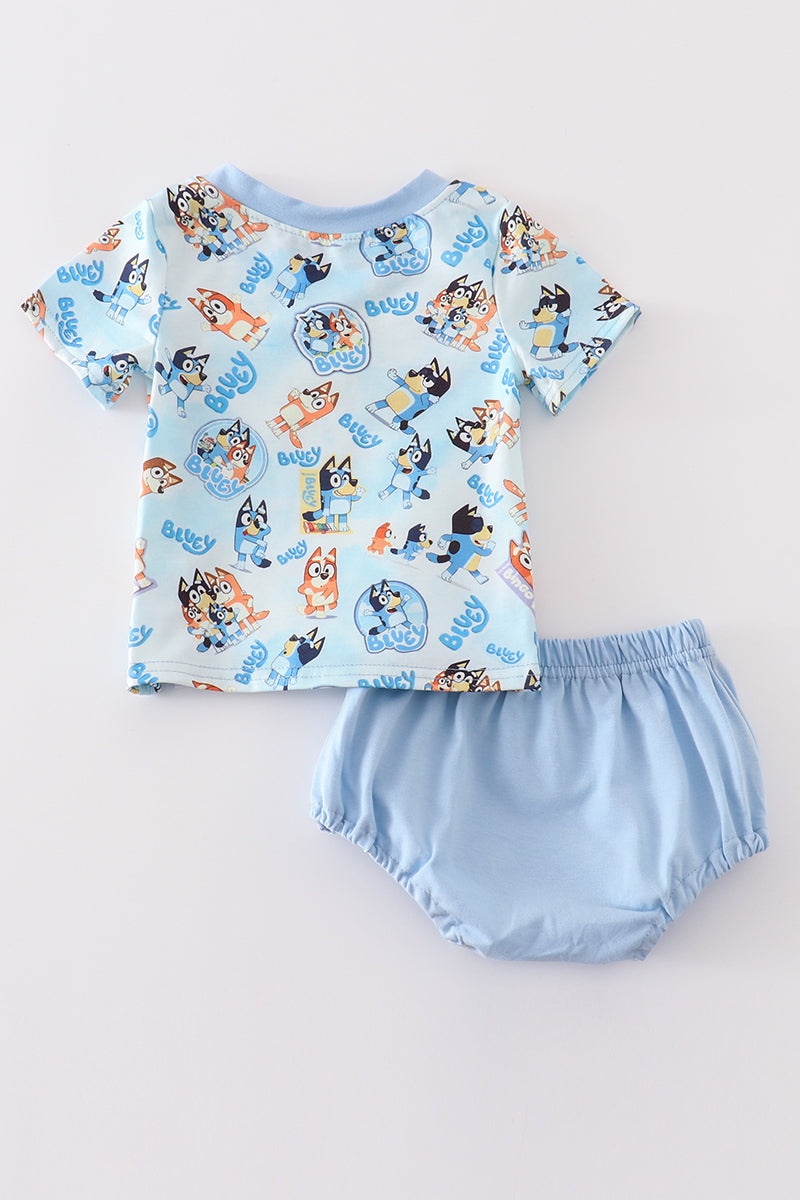 Blue character baby boy set