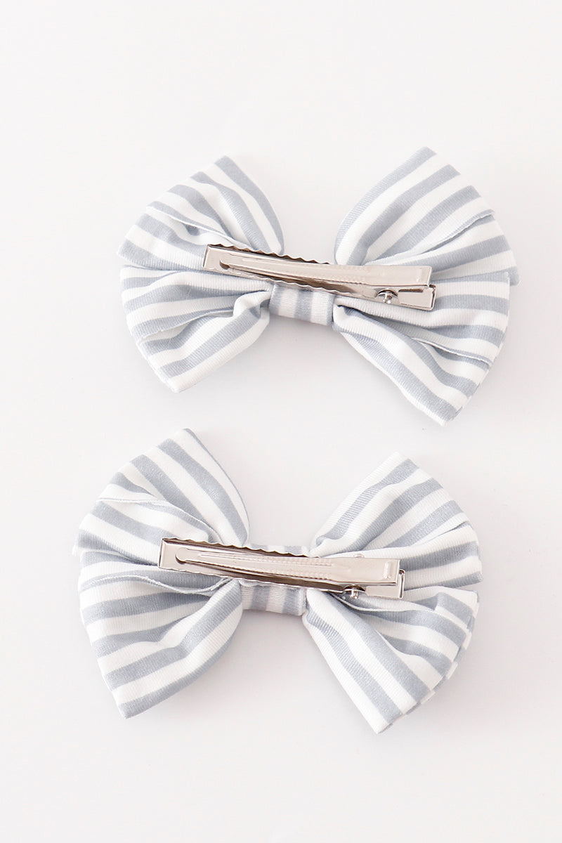 Stripe piggie hair bow