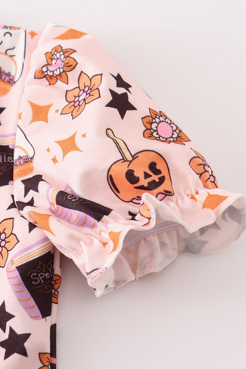 Happy halloween girl romper