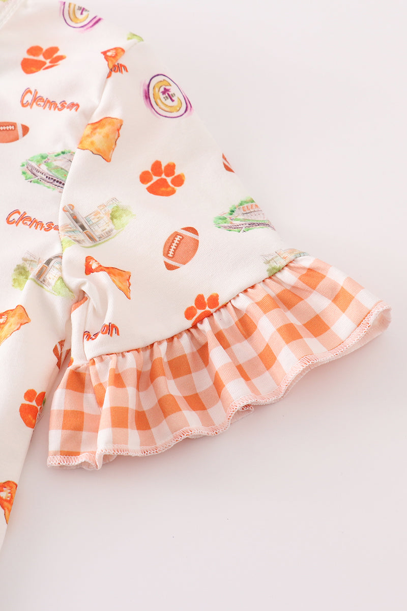 Clemson football baby girl pajamas set