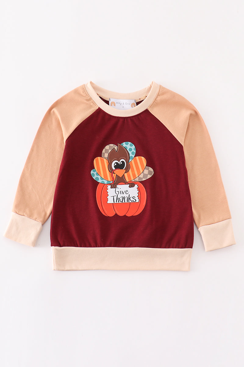 Turkey print boy top