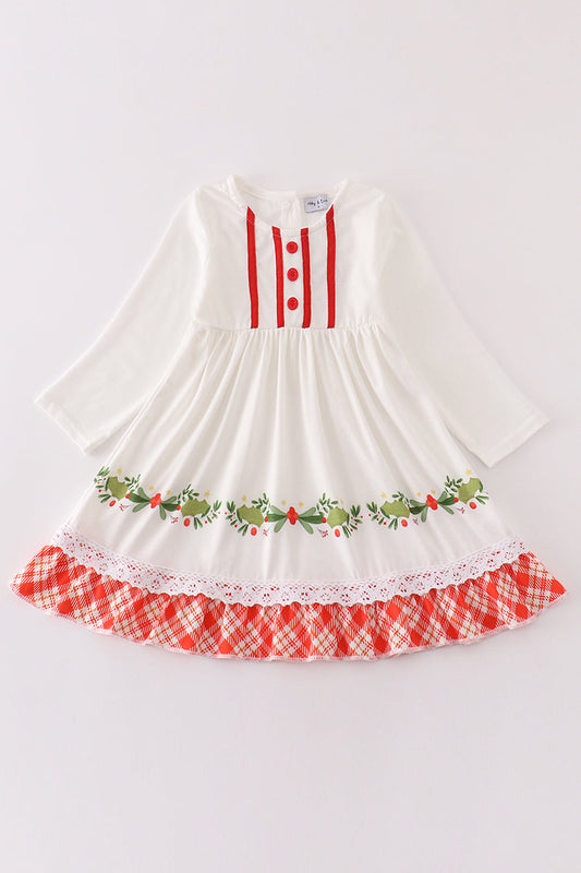 White christmas wreath dress