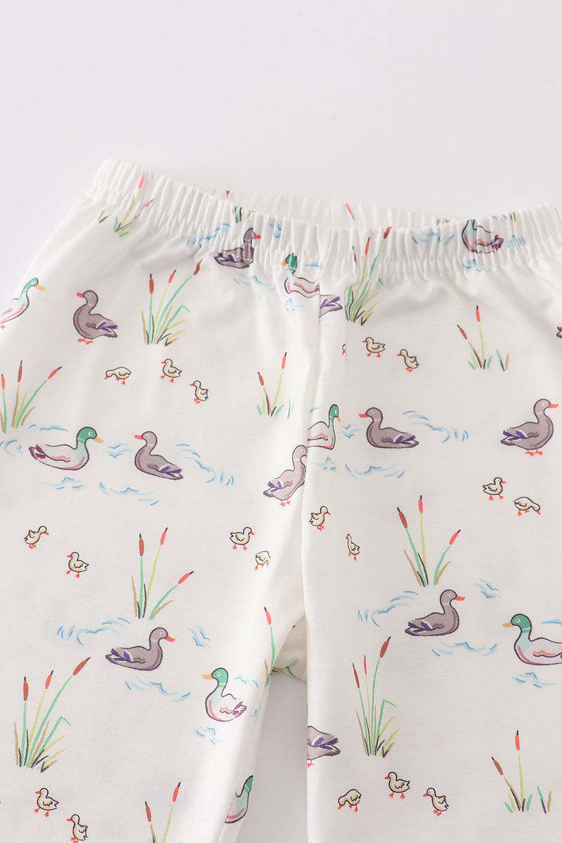 Sage duck print boy pajamas set