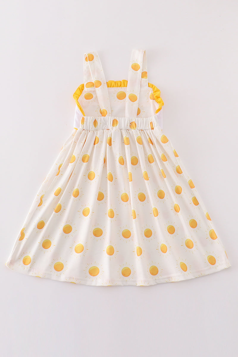 Yellow you are my sunshine embroidery dress