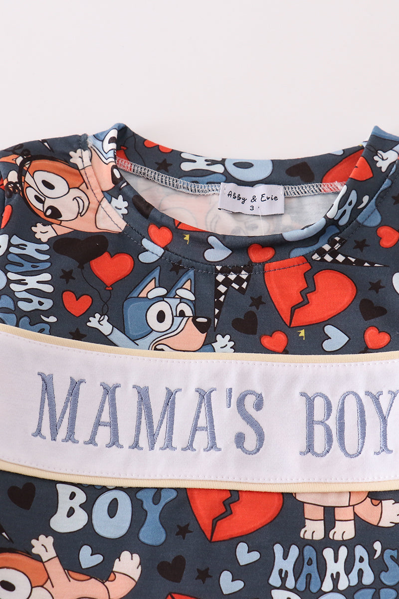 Character MAMA'S BOY embroidery boy set