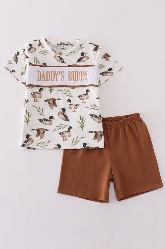 Khaki duck daddy's buddy embroidery set