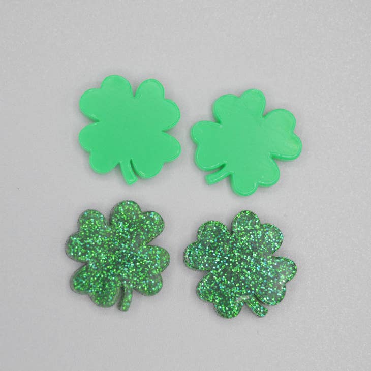 Green Shamrock Studs