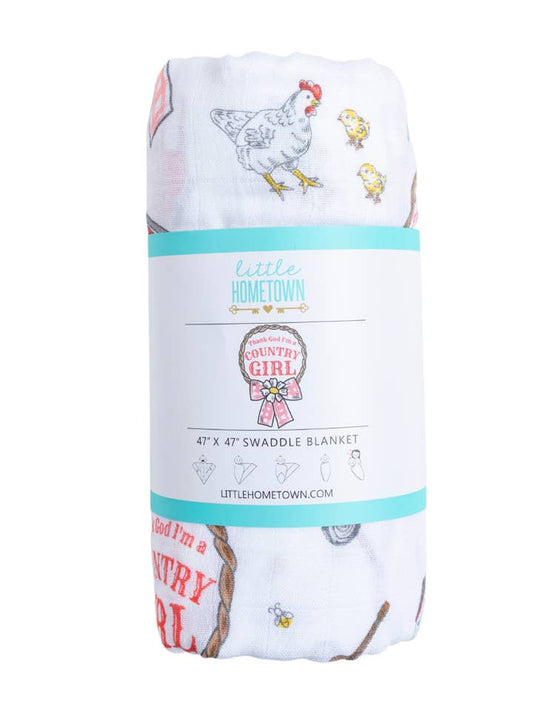 Country Girl Muslin Swaddle Blanket