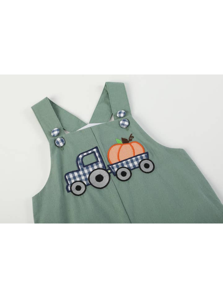 Green Pumpkin Tractor Overalls