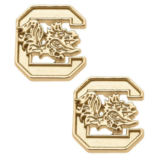 Gamecocks 24K Gold Plated Stud Earrings