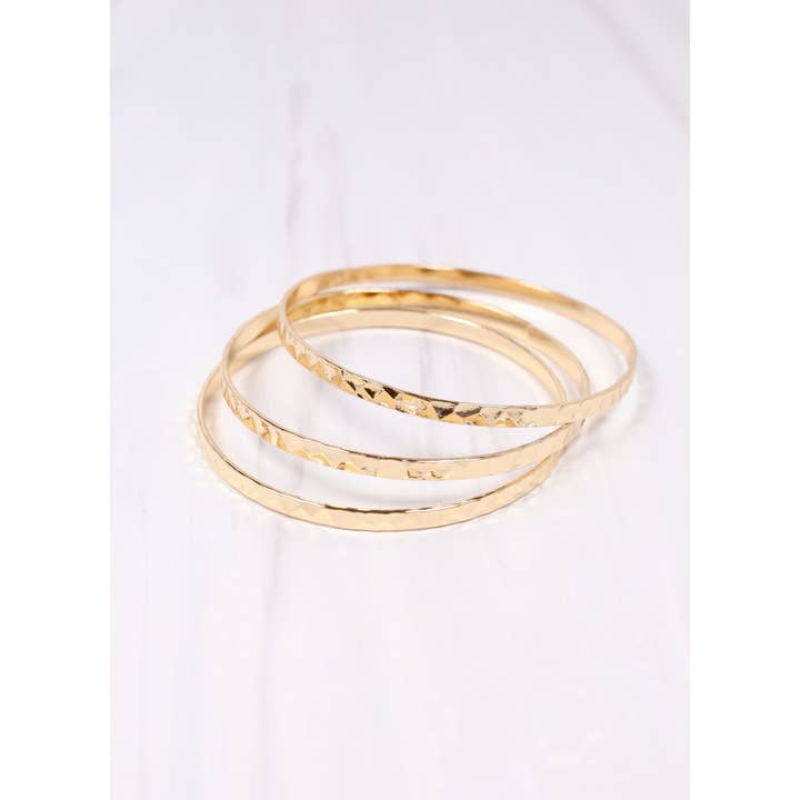 Hammered Bangle Set