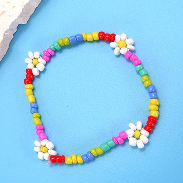 Seed Bead Floral Colorful Bracelet