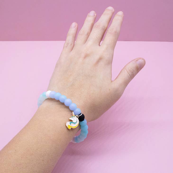 Blue Glow in the Dark Unicorn Bracelet