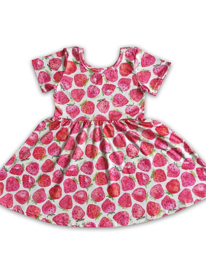 Strawberry Print Twirl Dress