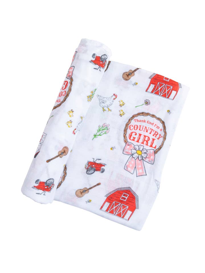 Country Girl Muslin Swaddle Blanket