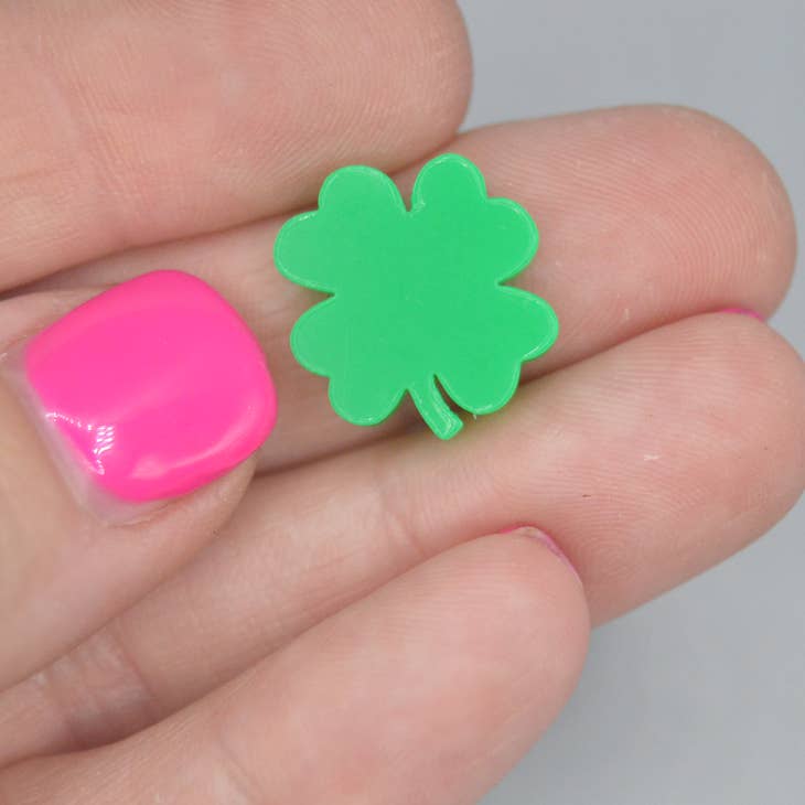 Green Shamrock Studs