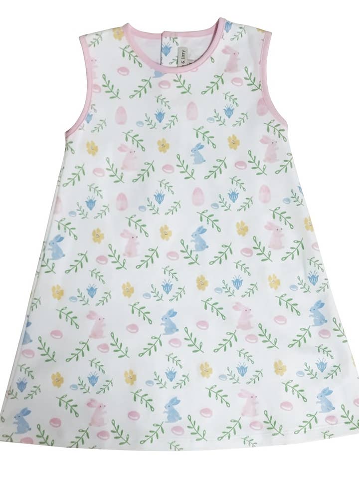 Easter Floral Pint A- Line Dress