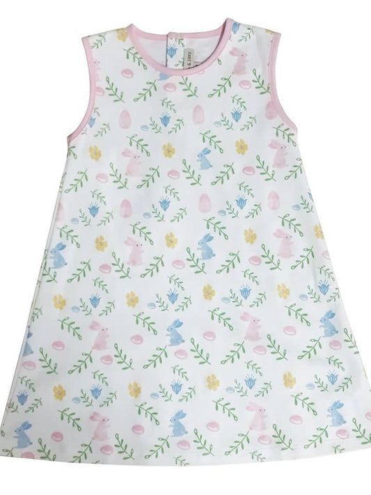 Easter Floral Pint A- Line Dress