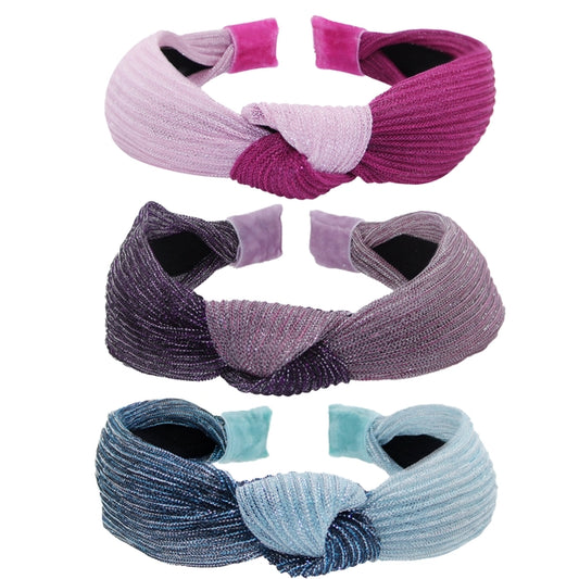 Two Tone Pleated Knot Headband - Color Options