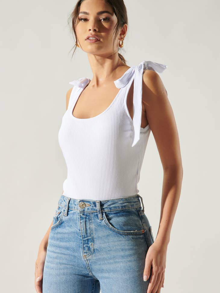 Ribbed Scoop Neck Cropped Cropped Tank