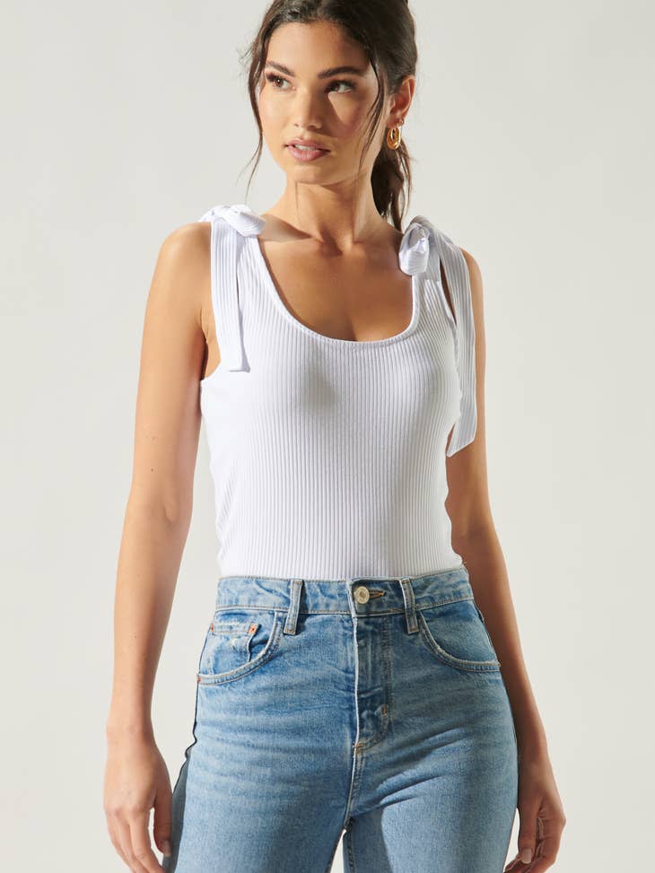 Ribbed Scoop Neck Cropped Cropped Tank