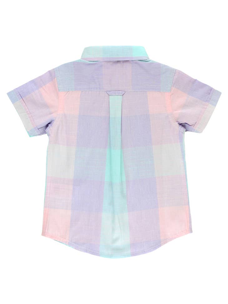 Cotton Candy Plaid Button Up