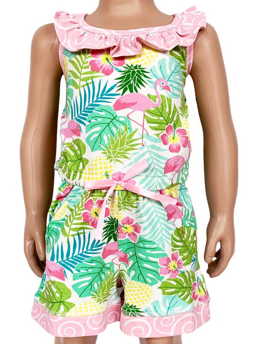 Flamingo Palm Tree Romper