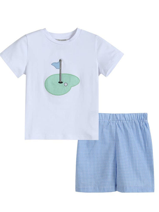 Blue Gingham Golf Set