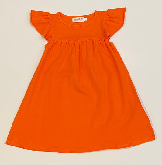 Flutter Sleeve Dress (Orange)